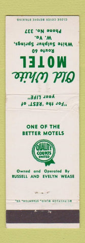 Matchbook Cover - Old White Motel White Sulphur Springs WV