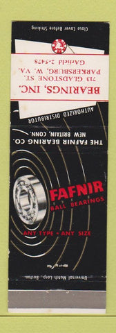 Matchbook Cover - Fafnir Ball Bearings Parkersburg WV