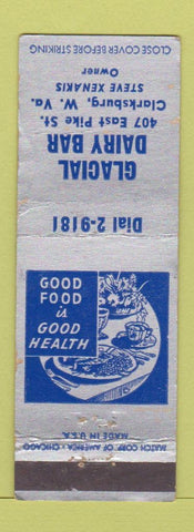 Matchbook Cover - Glacial Dairy Bar Clarksburg WV WEAR