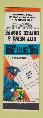 Matchbook Cover - City News Coffee Shop New Martinsville WV