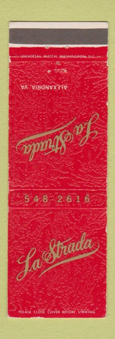 Matchbook Cover - La Strada Alexandria VA Italian Restaurant