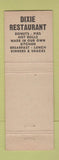 Matchbook Cover - Dixie Restaurant Cottage Court Lynchburg VA