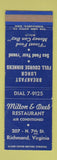 Matchbook Cover - Milton and Deeb Restaurant Richmond VA WEAR