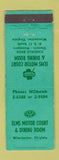 Matchbook Cover - Elms Motor Court restaurant Winchester VA WEAR