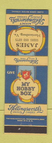 Matchbook Cover - James Sodas Gifts Harrisonburg VA Hollingsworth's Candy