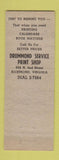 Matchbook Cover - Drummond Print Shop Stationery Richmond VA