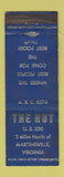 Matchbook Cover - The Hut Martinsville VA restaurant WORN BLUE