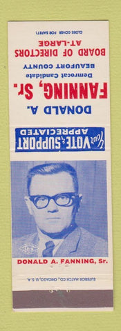 Matchbook Cover - Donald Fanning Beaufort County Board of Directors SC?