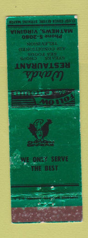 Matchbook Cover - Ward's Restaurant Mathews VA WEAR