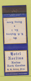 Matchbook Cover - Hotel Norlins Norlina NC