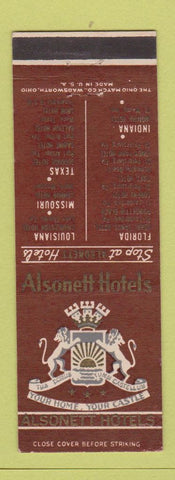 Matchbook Cover - Alsonett Hotels