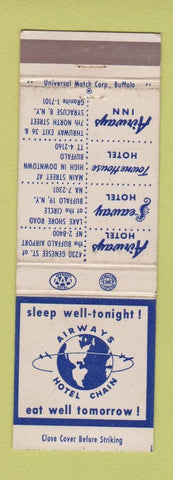 Matchbook Cover - Airways Hotel Chian Buffalo Syracuse NY