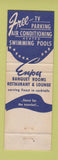 Matchbook Cover - Airways Hotel Chian Buffalo Syracuse NY