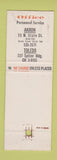 Matchbook Cover - Executive Office Temp Employment Akron Toledo OH