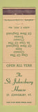 Matchbook Cover - St Johnsbury House VT