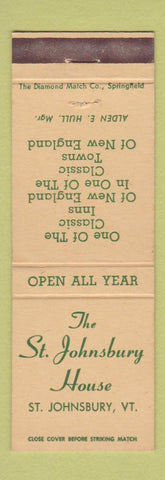 Matchbook Cover - St Johnsbury House VT