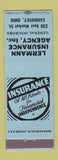 Matchbook Cover - Lermann Insurance Agency Sandusky OH