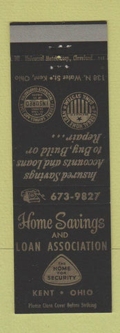 Matchbook Cover - Home Savings and Loan Kent OH