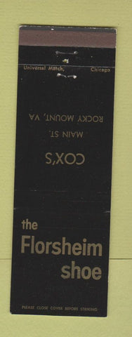Matchbook Cover - Florsheim Shoes Cox's Rocky Mount VA
