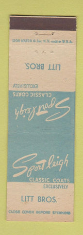 Matchbook Cover - Sport Leight Coats Litt Bros
