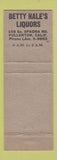 Matchbook Cover - Betty Hale's Liquors Fullerton CA