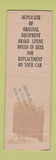 Matchbook Cover - Raybestos Brake Lining Bridgeport CT
