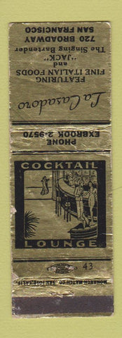 Matchbook Cover - La Casadoro Italian Restaurant San Francisco CA WORN