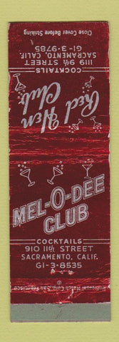 Matchbook Cover - Red Hen Club Mel O Dee Club Sacramento CA WORN