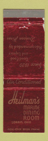 Matchbook Cover - Heilman's Marine Dining Room Lorain OH WORN