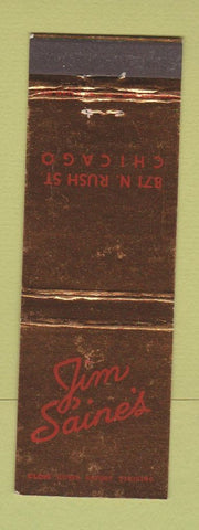 Matchbook Cover - Jim Saine's Chicago IL restaurant