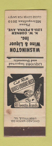 Matchbook Cover - Washington Wine Liquor Washington DC? WEAR