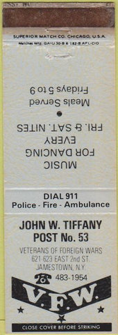 Matchbook Cover - Matchbook Cover VFW Jamestown NY blue