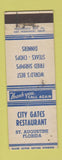 Matchbook Cover - City Gates Restaurant St Augustine FL WEAR