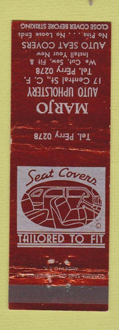 Matchbook Cover - Marjo Auto Upholstery Weat Covers