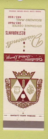 Matchbook Cover - Diamond's Restaurants Cleveland? OH