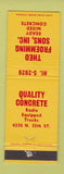 Matchbook Cover - Theo Froemming Concrete WEAR