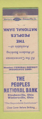 Matchbook Cover - Peoples National Bank Steubenville Wintersville OH