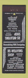 Matchbook Cover - Re Weaving Shop Mobile AL clothing repair