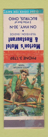 Matchbook Cover - Morton's Motel Restaurant Bucyrus OH WORN