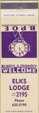 Matchbook Cover - Matchbook Cover Elks Club Rifle CO