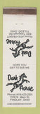 Matchbook Cover - Dark Horse Toledo OH BBQ Pizza WEAR