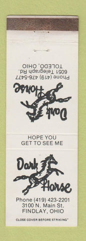 Matchbook Cover - Dark Horse Toledo OH BBQ Pizza WEAR