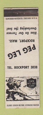 Matchbook Cover - Cap'n Peg Leg Rockport MA restaurant WORN