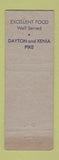 Matchbook Cover - Trebein Manor restaurant Dayton Xenia Pike OH WEAR