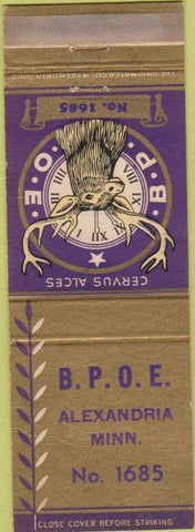 Matchbook Cover - Matchbook Cover Elks Club Alexandria MN