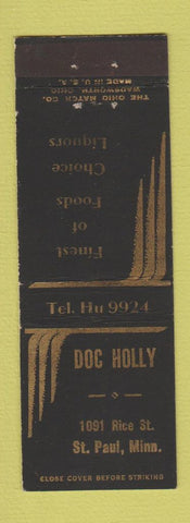 Matchbook Cover - Doc Holly Restaurant St Paul MN