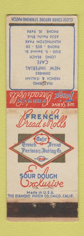 Matchbook Cover - Taix French Bread New Imperial Cafe Long Beach CA WEAR