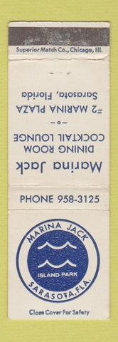 Matchbook Cover - Marina Jack Restaurant Sarasota FL