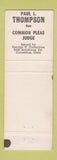 Matchbook Cover - Paul Thompson Common Pleas Judge Columbus OH