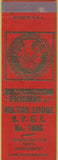 Matchbook Cover - Matchbook Cover Elks Club Milton PA SAMPLE